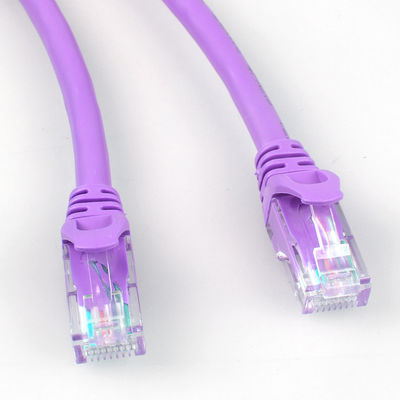 Rj45 Purple Cat6a Patch Cord ฉนวน HDPE สำหรับเครือข่ายจอแสดงผล LED
