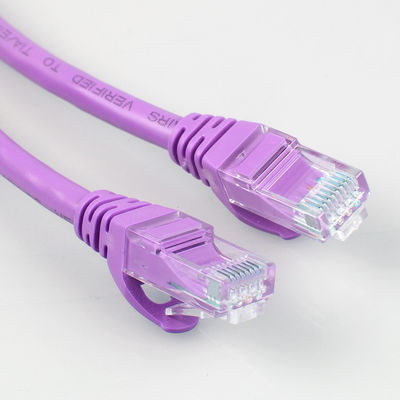 Rj45 Purple Cat6a Patch Cord ฉนวน HDPE สำหรับเครือข่ายจอแสดงผล LED