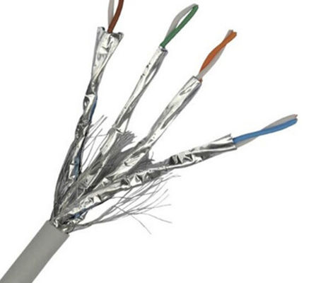 PVC Jacket Ethernet Cat7 Lan Cable ฉนวน HDPE ทองแดงเปลือย