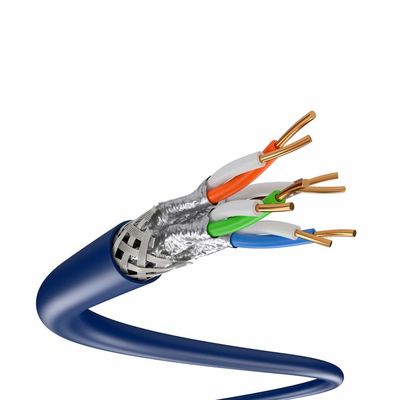 SFTP Outdoor Cat7 Lan Cable Double Shield CCA 28AWG หลากสี