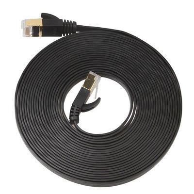 สายแพทช์แบน UTP ชนิดชีลด์ Cat 6 Copper 1 เมตร Rj45 สีดำ