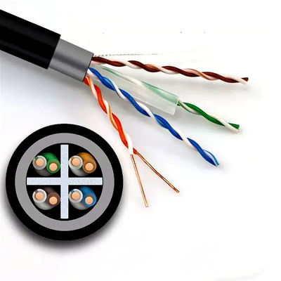 Double Sheath Cat6 Lan Cable UTP Network ทองแดงบริสุทธิ์สำหรับกลางแจ้ง