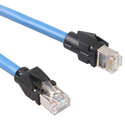 สายเคเบิลอีเธอร์เน็ต Cat6a S / FTP 6 ฟุต RJ45 แพทช์สายไฟเครือข่ายสายเคเบิลเครือข่ายโซ่ลากอุตสาหกรรม